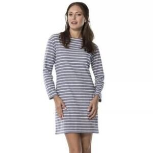 STS Sail to Sable Back Zip Black grey White Striped Textured Mini Dress xl